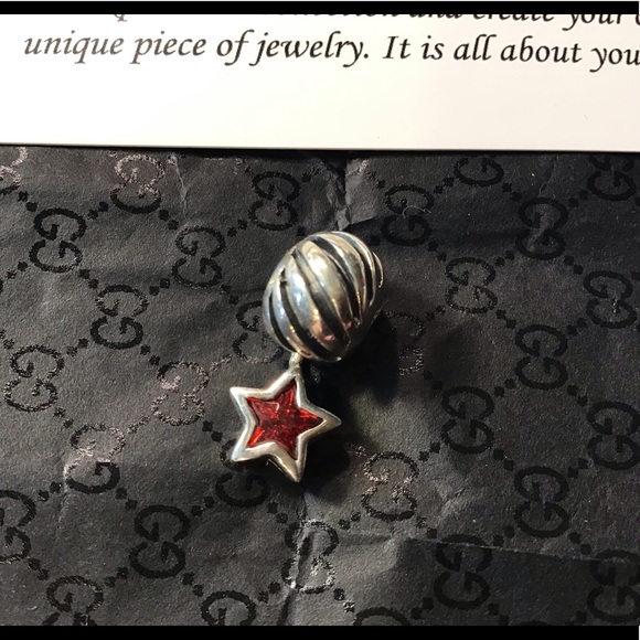 New sterling & Swarovski zirconia dangle star bead - Picture 1 of 7